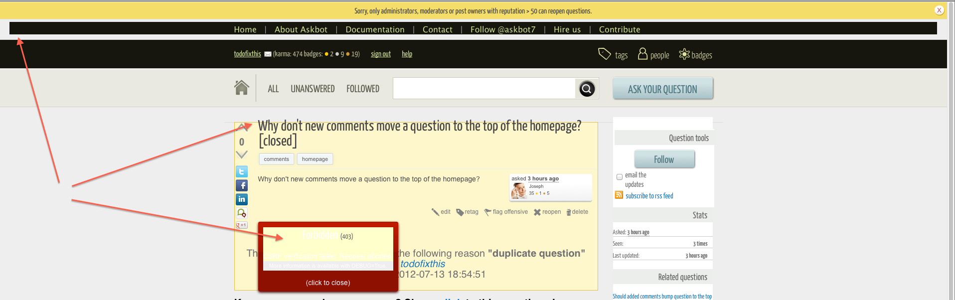 Screenshot of question with weird display glitches indicated