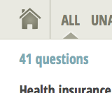 Screen shot of text "41 questions" on homepage