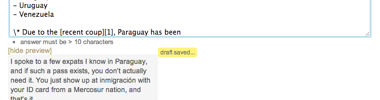 Screenshot of "draft saved" element pushing all content to the left
