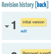 Collapsed revision history, but disclosure triangle shows expanded state.