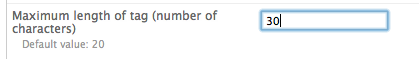 Maximum length of tag set to 30 in Askbot settings