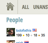 Screen shot of text "People" without user count on people page